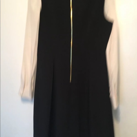 Kate Spade bow tie crepe dress a-line black white - Picture 2 of 9